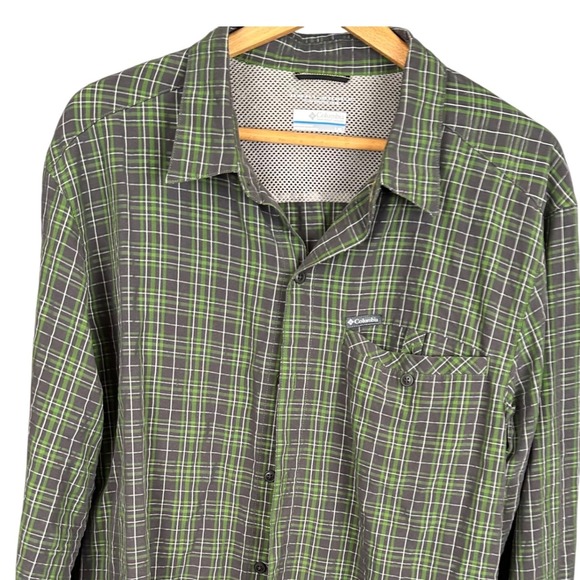 Columbia Other - Columbia Mens Large Green Plaid Long Sleeve Button Down Hiking Shirt Omni-Shade